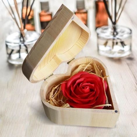 Gift box - MIKAMAX - Pink soap - Red - Wood - 12.5 x 7 x 13 cm (1/3)