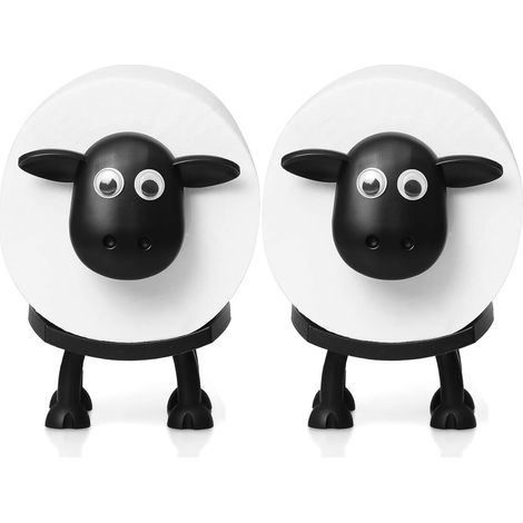 Support Papier Toilette Mouton - En Plastique Résistant À L'Humidité - Pour Salle De Bain - Lot De 2 (1/5)
