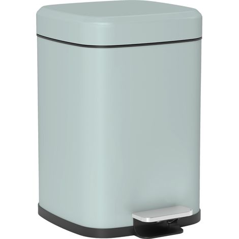 12L Modern Boxy Metal Home Kitchen Bin - Light Green