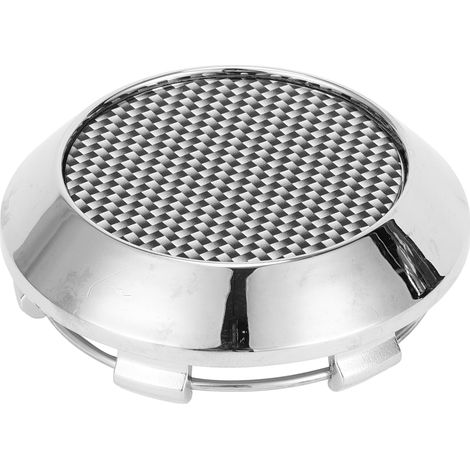 Enjoliveurs De Moyeu De Roue En Plastique Argenté Avec Motif En Fibre De Carbone Progressif - Diamètre Extérieur : 70Mm / 2,76" - 1 Pièce  Plastique, Argenté, 70mm, 63mm, Clip 7x4mm, SUV, Caravane, Ca (1/5)