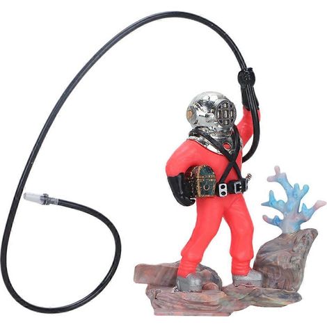 Décorations d'aquarium, sculptures de plongeurs, aquariums, résine rouge (1/5)
