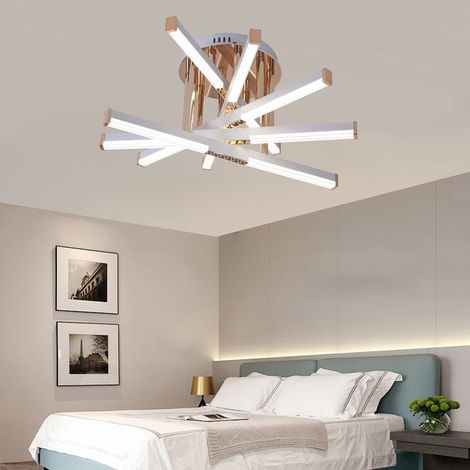 Lustre LED avec Telecommande 68W Lumiere Gradable Blanc (1/3)