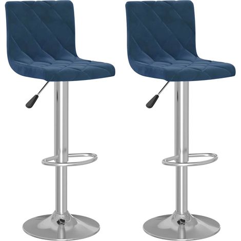 Maison Exclusive - Barhocker 2 Stk. Blau Samt