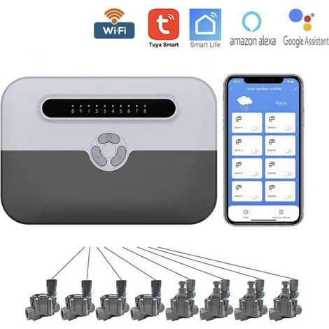 Intelligenter WLAN-Bewässerungscontroller – Zonenzeitschaltuhr – Kompatibel mit Alexa und Google Home – Automatische Wettersteuerung – 2B (1/4)