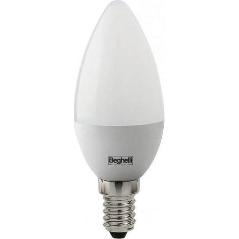 Lampadina led beghelli oliva, 7w, 700 lm, e14, luce calda 3000k, bianca, beg 56977