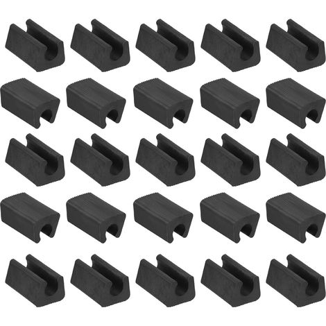 25Pcs Embouts de Pieds de Chaise Antidérapants Rectangle, Convient 10mm Pieds en Tube Métallique - Patins Protection de Meubles en Plastique pour Planchers de Bois Franc, Noir (1/5)