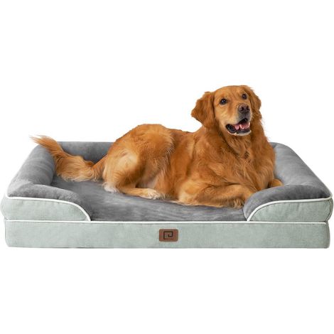Hundebett L 112 x B 81 x H 17.5 cm Gr&xE4uliches Gr&xFCn (1/5)