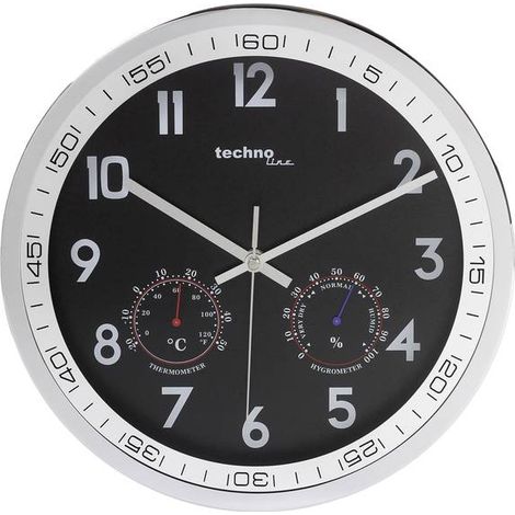Techno Line WT 7981 Quarzo Orologio da parete 30 cm x 50 mm Cromo