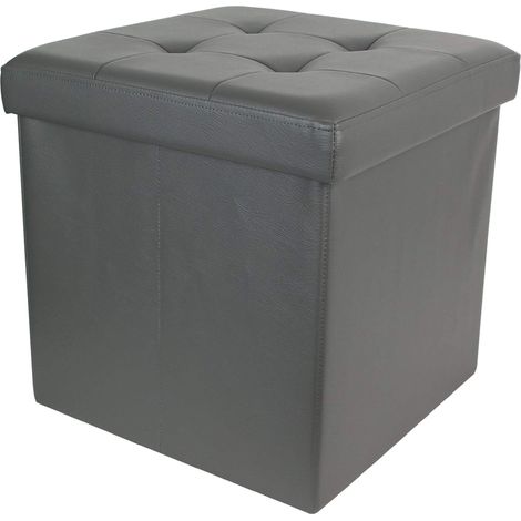 Home Deco Factory Scatola di Immagazzinaggio, Poliuretano, Grigio, 37.5 x 37.5 x 37.5 cm (1/4)