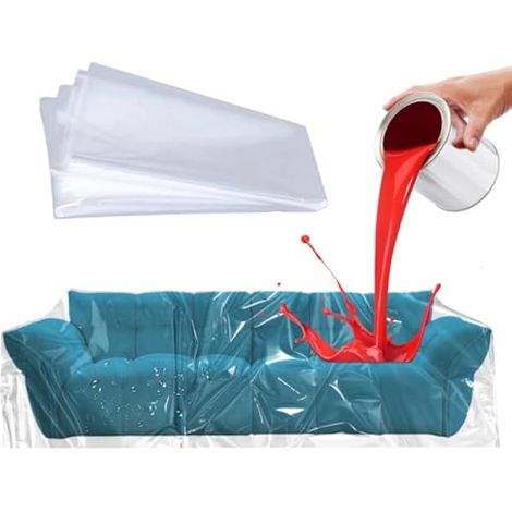 Housse de canapé transparente imperméable en plastique pour canapé, fauteuil et meubles, idéale pour rénovation et déménagement, 200 x 300 cm (1/4)