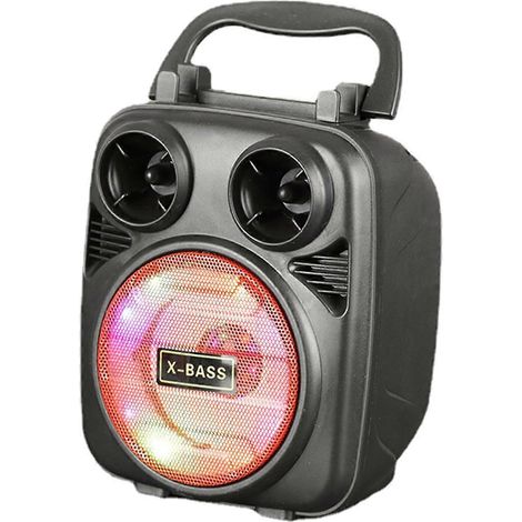 Desktop-Lautsprecher mit USB, FM-Radio, LED-Beleuchtung und Mikrofon für PC, Laptop, Outdoor- und Heimgebrauch.