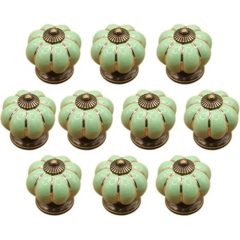 (Vert)10 Pcs Boutons de tiroir en céramique bouton de meuble pour tiroirs et placards de cuisine (1/5)