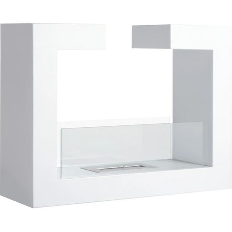 Cheminée moderne bioéthanol 2000 W acier inoxydable verre trempé