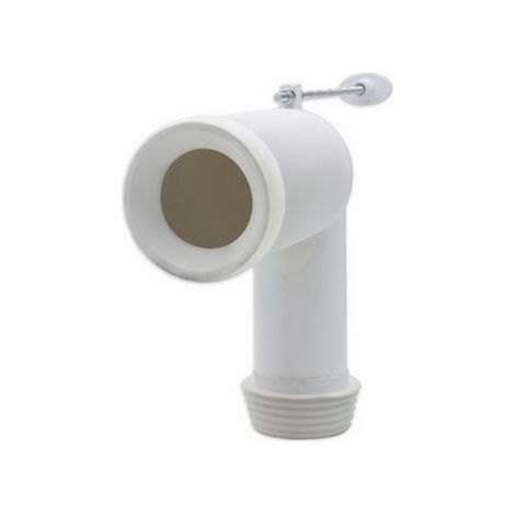 Coude technique en ce'ramique Dolomite en plastique blanc 90o pour e'vacuation des toilettes