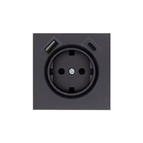 Tapa enchufe con USB a + USB C negro Mate Dynamic ART S40 Atmoss