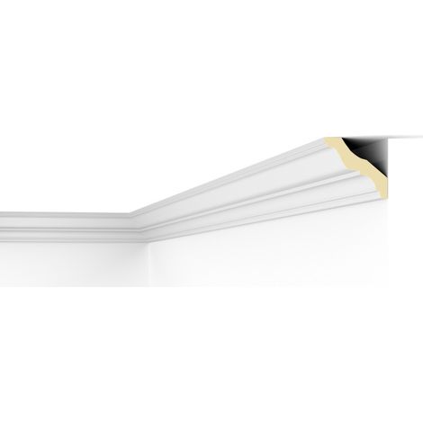 Moulure de plafond en polyuréthane 90 x 100 x 2000 mm – Élégante corniche F15 pour finition intérieure – Légère et prête à peindre – Decoflair (1/5)