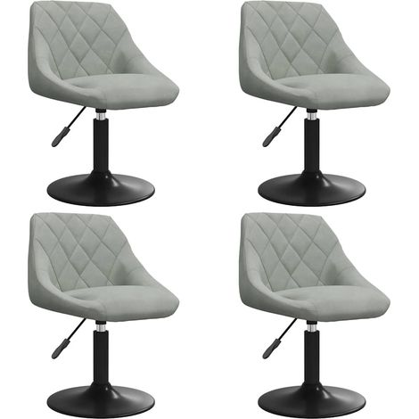 Maison Exclusive - Sedie da Pranzo Girevoli 4 pz Grigio Chiaro in Velluto