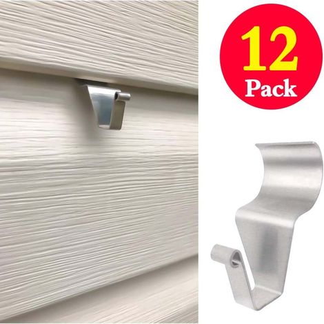 Beyamis Crochet mural en acier inoxydable 12 pour extérieur, non perforé, robuste, boucle de suspension argentée, 3,8 cm (1,5 pouce) (1/5)