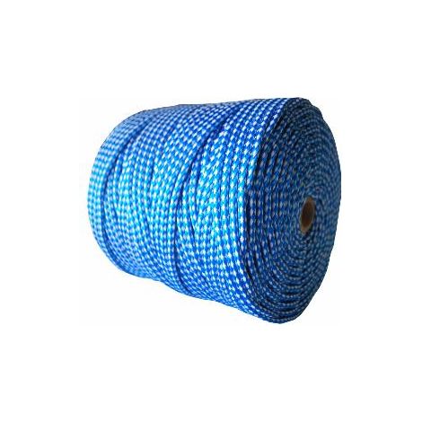 FPLUS cuerda poliplastico 5 mm. azul x200 mts. , COMPOSICIÓN.Trenzado exterior 50% multifi lamentos polipropileno, 50% multifi lamentos polietileno. Alma interior polipropileno 100