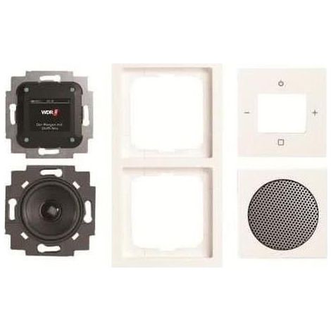 Reloj despertador estéreo DAB+ blanco moderno Busch-Jaeger