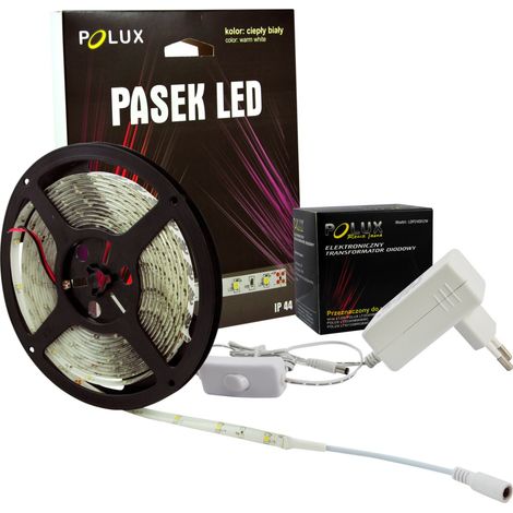Kit ruban LED 24V 5m IP44 3000K 425lm avec alim Polux