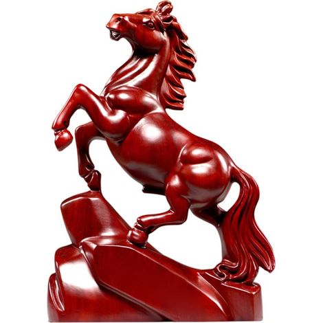 Estatua de caballo rojo para el Año Nuevo Chino 2026, escultura de animal del zodiaco Feng Shui para la riqueza y la suerte, decoración para el hogar o la oficina.