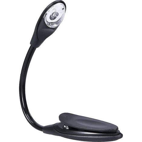 Lampe de lecture de livre de voyage portable pratique Mini Clip Led, Noir (1/5)