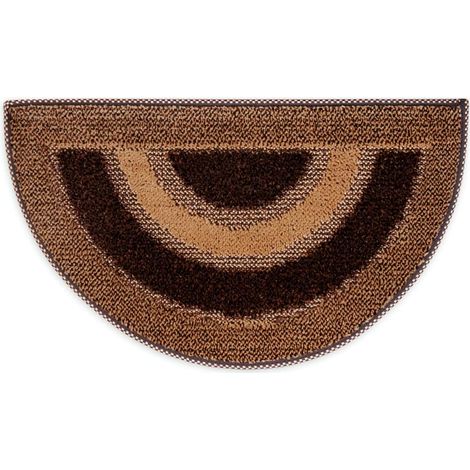 Paillasson Entrée Absorbant Velouté et Antidérapant Demilune - Marron