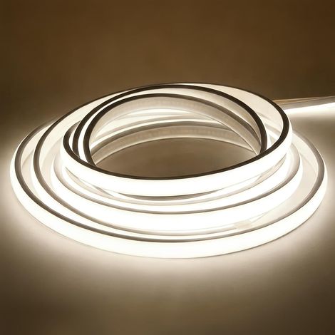 Ruban LED COB 220V, Bandeau LED Cuisine Haute Densité 15W/m, Etanche IP67 Lumière Linéaire Uniforme sans Points, Bande Lumineuse pour Exterieur, Jardin, Corniche, Prise UE (Blanc, 2 m) (1/5)