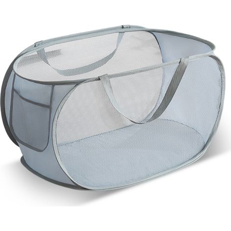 Paniers à linge pliables, panier à linge pliable avec poche, paniers à linge pliables résistants, poignées renforcées, panier à linge sale pour le linge (1/5)