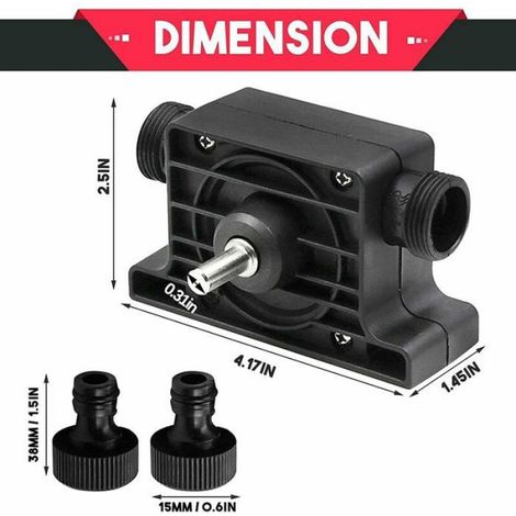 Pompe Perceuse - Pour Eau Huile Fioul Gasoil - Auto-Amorçante Avec Raccords - Compatible Perceuse Électrique - 1 Pièce (1/4)