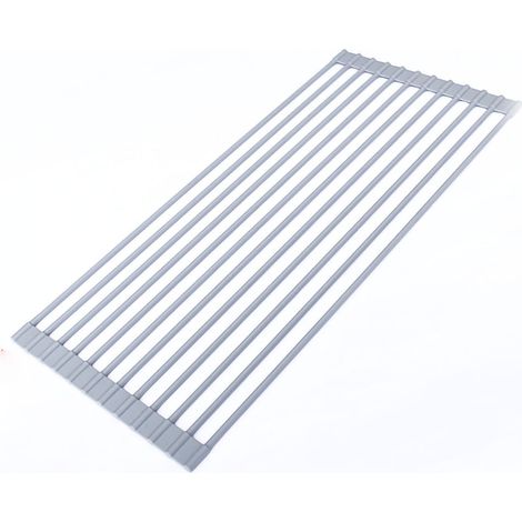 Runder Silikon-Abtropfkorb (52 x 24,5 cm) mit klappbarem Edelstahlständer, Spülbecken-Aufbewahrungskorb, verstellbarem Abtropfgestell, sofort lieferbar (1/5)