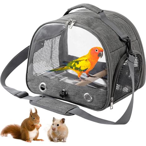 Sac Transport Chat Petit Chien Extensible, Sac a Dos Chat Respirant, Sac de Transport pour Chat avec Matelas en Peluche Amovible, Portable Sac Chat Transport pour Voyage, Achats,Gris (1/5)