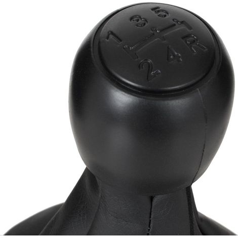 Pomello del cambio nero + cuffia per Fiat Panda II 03-12, cambio a 5 marce. (1/5)