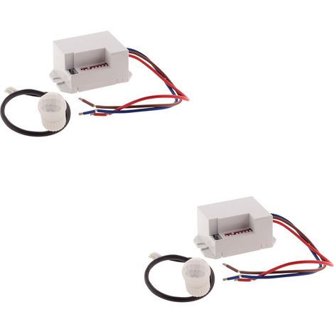Lot de 2 détecteurs de mouvement encastrables - portée 6m - blanc - Elexity (1/5)