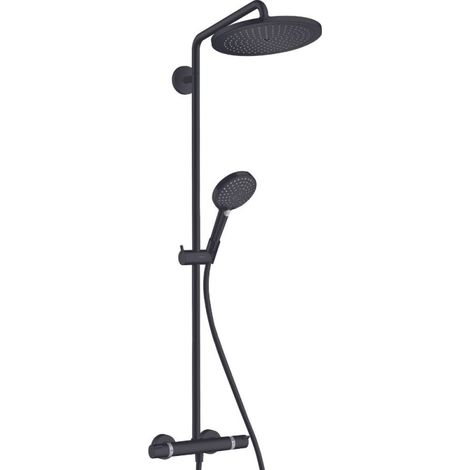 Hansgrohe Croma Select S - Conjunto de ducha Showerpipe 280 con termostato, EcoSmart, negro mate 26891670 (1/4)