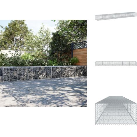 Panier gabion avec couvercle 600x100x50 cm fer galvanisé - Panier Gabion - Paniers Gabion - Mur En Gabion - Gabion (1/5)
