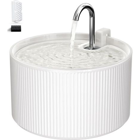 Fontaine à Eau Chat en céramique 2,2L – Fontaine à Boire pour Chat, Distributeur d’Eau pour Chat d’intérieur, Pompe Ultra-silencieuse, Filtre de Rechange (1/5)