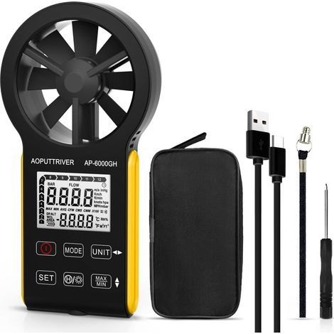 Anémomètre portatif YF 6000GH, tactile, anémomètre CFM portable (1/4)