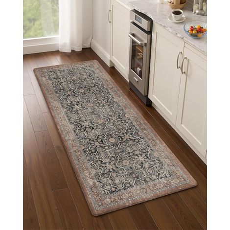 1 Tapis De Cuisine, Antidérapant, Imperméable, Mousse 10mm, Noir, Pour Évier Et Couloir