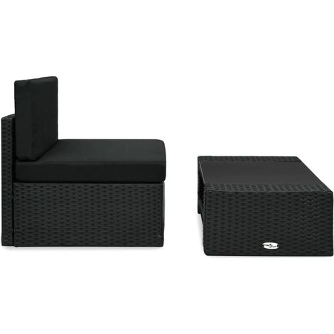 Salon de jardin 2 pcs,Mobilier de jardin Résine tressée Noir CFW52686 (1/5)