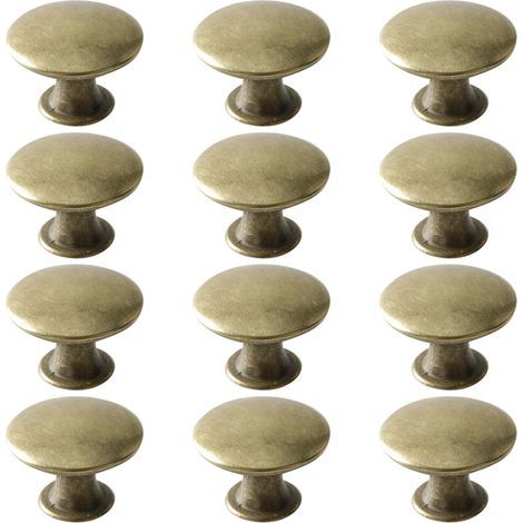 12-piece set of vintage drawer knobs, round metal wardrobe handles, kitchen cabinet handles with screws for drawer cabinet furniture, dressing table doors, 30x21mm (1/5)