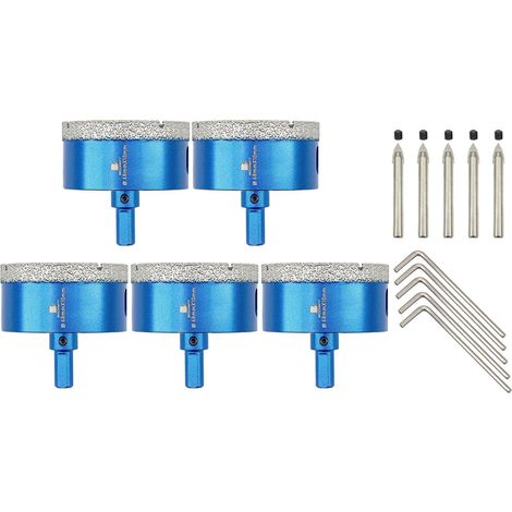 Diamant Fliesenbohrer 68mm 5 Stück mit Zentrierbohrer für Porzellan, Keramik, Stein (1/5)