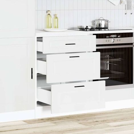 Armoire de Cuisine Porto en Bois d'Ingénierie Blanc - Meuble de Rangement Moderne et Élégant pour la Maison (1/5)