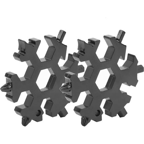 Outils de flocon de neige, clé tournevis, voyage en plein air camping noir essentiel - 2 pièces (1/4)