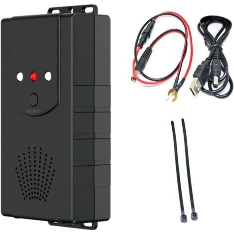 FENOPLASTICARépulsif pour animaux, rongeurs, pour le compartiment moteur sous la voiture, avec flash LED, prend en charge 3 méthodes d'alimentation pour voiture, camion, camionnette, intérieur, entrep (1/5)