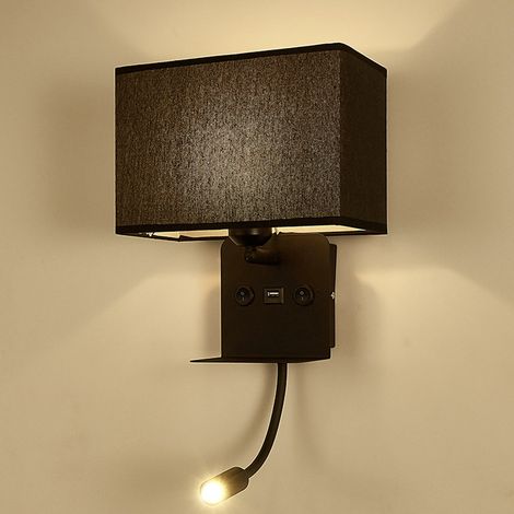 Applique murale d'intérieur flexibledirigéLampe de lecture, avecUSBVeilleuse d'interface