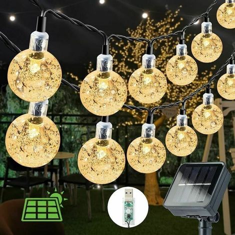 Garland bright outdoor to energy solar, 7 meters of long with 50 LED, rating sealing IP65, 8 modes, double power (supply and USB), ideal for Christmas, the parties, the garden (1/5)