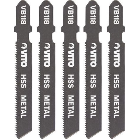 Lot de 5 Lames Scie sauteuse Acier Long: 77mm Coupe 1 à 3mm Emboîtement Bosch VB118.VITO