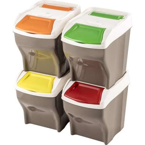 Pattumiera Raccolta Differenziata Set H Bama Poker 27 lt 30 x 40 x 37,5 cm (1/5)